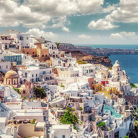 Thera - Fira City on Santorini - Greece by Stefano Senise
