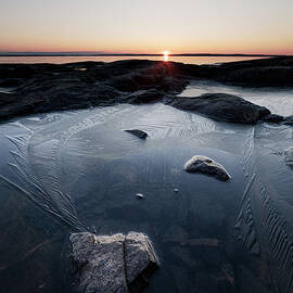 Thin Ice Sunrise Landscape by Juhani Viitanen