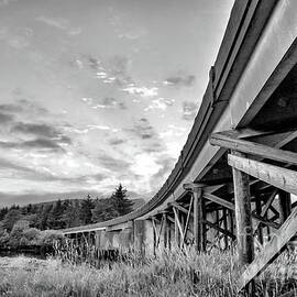 TillamookRiver Bridge - Black And White by Jack Andreasen