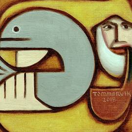 Tommervik Old Fisherman in Yellow Raincoat Art Print by Tommervik