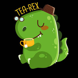 TREX Dinosaur With Tea I Tea-Rex by Maximus Designs