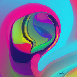 Trippy Psychedelic 60s Hippie Style Abstract Art - Inner World by iAbstractArt