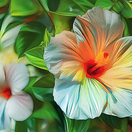 Tropical Hibiscus Art by Debra Kewley
