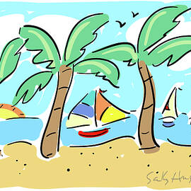 Tropical Palm Trees by Sally Huss