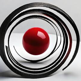 Tubular Red Ball Abstract No 16 by Susan Rydberg