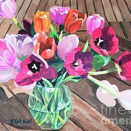 Tulips Original acrylic floral painting by Yolanda Koh