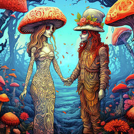 Two Lovers enjoying Mushroom Landscape 01 by Matthias Hauser