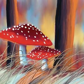 Two Red Mushrooms