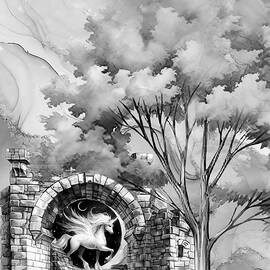Unicorn Under the Moonlit Arch by W Craig Photography