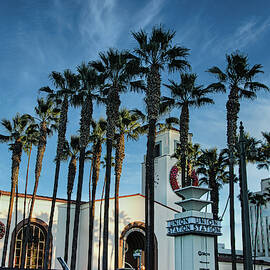 Union Station Palm Trees Architecture Los Angeles          by Chuck Kuhn
