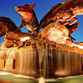Fayetteville Arkansas Panoramic Collage - Campus Landmarks by Gregory Ballos