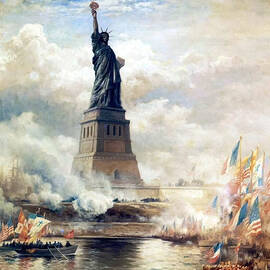 Unveiling The Statue of Liberty Enlightening the World by Edward Moran by Mango Art