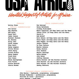 Usa For Africa black list by Andrea Gatti