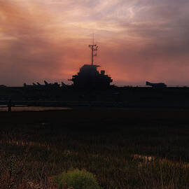 USS Yorktown Sunset by Norma Brandsberg