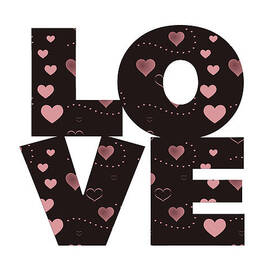 Valentine Hearts L-O-V-E  by Amanda Jane