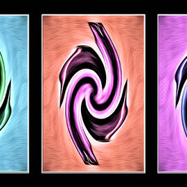 Vases in Three - Abstract Black by RONALD MILLS