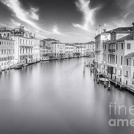 Venice Canal Black and White Panorama by Stefano Senise