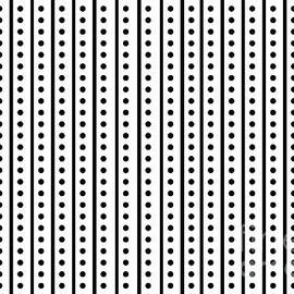 Vertical Stripes and Polka Dots Black and White 2 Minimal Digital Graphic Design Pattern by Petite Patterns