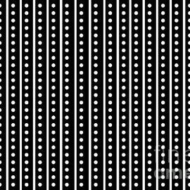 Vertical Stripes and Polka Dots Black and White Minimal Digital Graphic Design Pattern by Petite Patterns