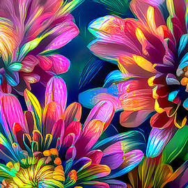 Vibrant Flower Art by Debra Kewley