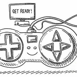 Video Game Controller Get Ready Drawing