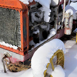 Vintage Tractor in Snow by Kae Cheatham