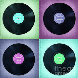 Vinyl records pop art by Delphimages Photo Creations