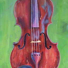 Violin on Green by Sandy Herrault