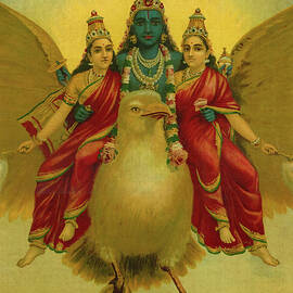 Vishnu, Garuda, Vahana by Ravi Varma