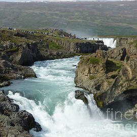 Visitors at Godafoss Waterfall, Iceland by Phil Banks