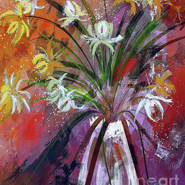 Volcano Flowers With Purple and Orange by Lois Bryan