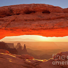 Washer Woman Arch and Mesa Arch, Island in the Sky, Canyonlands National Park, Utah, USA by Neale And Judith Clark