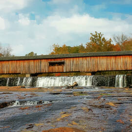 Watson Mill Covered Bridge Panorama Historic Covered Bridge Architecture Art by Reid Callaway