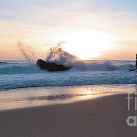 Wave splash on rock in Gale by Angelo DeVal