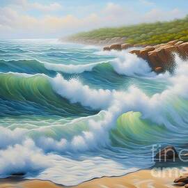 Waves Breaking on the Coast by Julie Kaplan