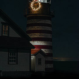West Quoddy Head Lighthouse Christmas 2023 by Marty Saccone