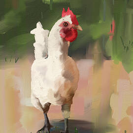 White rooster by Inga Leibuka