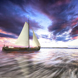 White Sails into Sunset by Debra and Dave Vanderlaan
