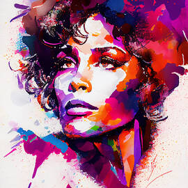 Whitney  Houston    abstract  black  outline  details  aaeae  be  a  bc  beb by Asar Studios by Celestial Images