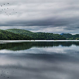 Wide Panorama of the Lake by Debra and Dave Vanderlaan