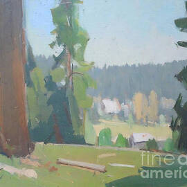 Willamette Landscape Painting restful summer view calm oregon bi by N Akkash