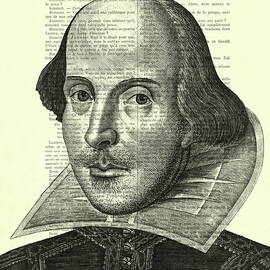 William Shakespeare portrait in black and white