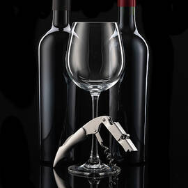 Wine bottle duo with wine cutlery by Thomas Klee