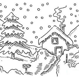 Winter Season Drawing  art watercolor drawing Sharpie book  Winter  Season Drawing TinyPrintsArt Staionary used Drawing book Doms brushpens  Doms watercolors Sharpie online drawing classes for kids online art  By