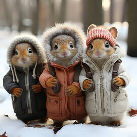Winter Squirrels #2 by Marvin Blaine