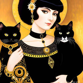 Woman With Two Cats by Mary Machare