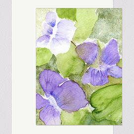 Wood Violet, February Birth Flower, with digital paper collage
