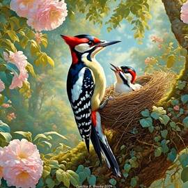 Woodpecker and Baby 2024_1154a by Cindy's Creative Corner