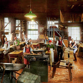 Woodworker - Mr Mudd and his carpenters 1917 by Mike Savad