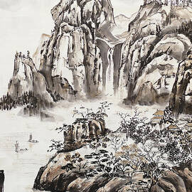 Yangze River with Waterfall - no Cally by Birgit Moldenhauer